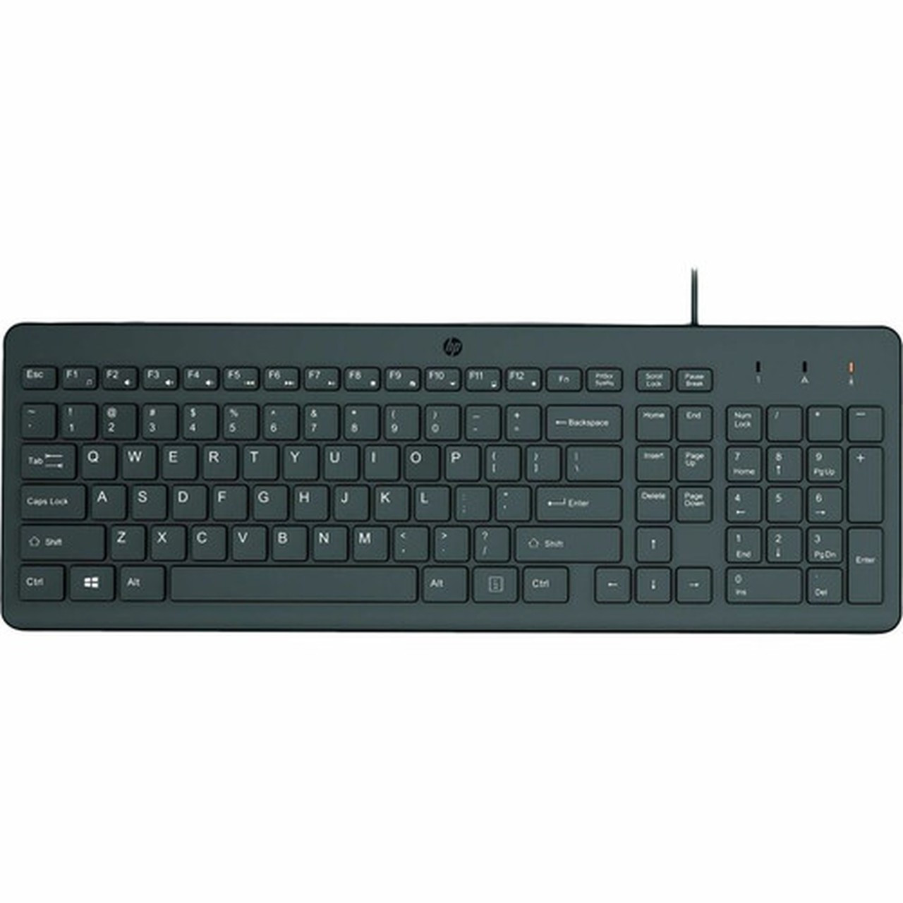 HP 150 Wired Keyboard - Cable Connectivity - USB Type A Interface - PC 664R5AAABL