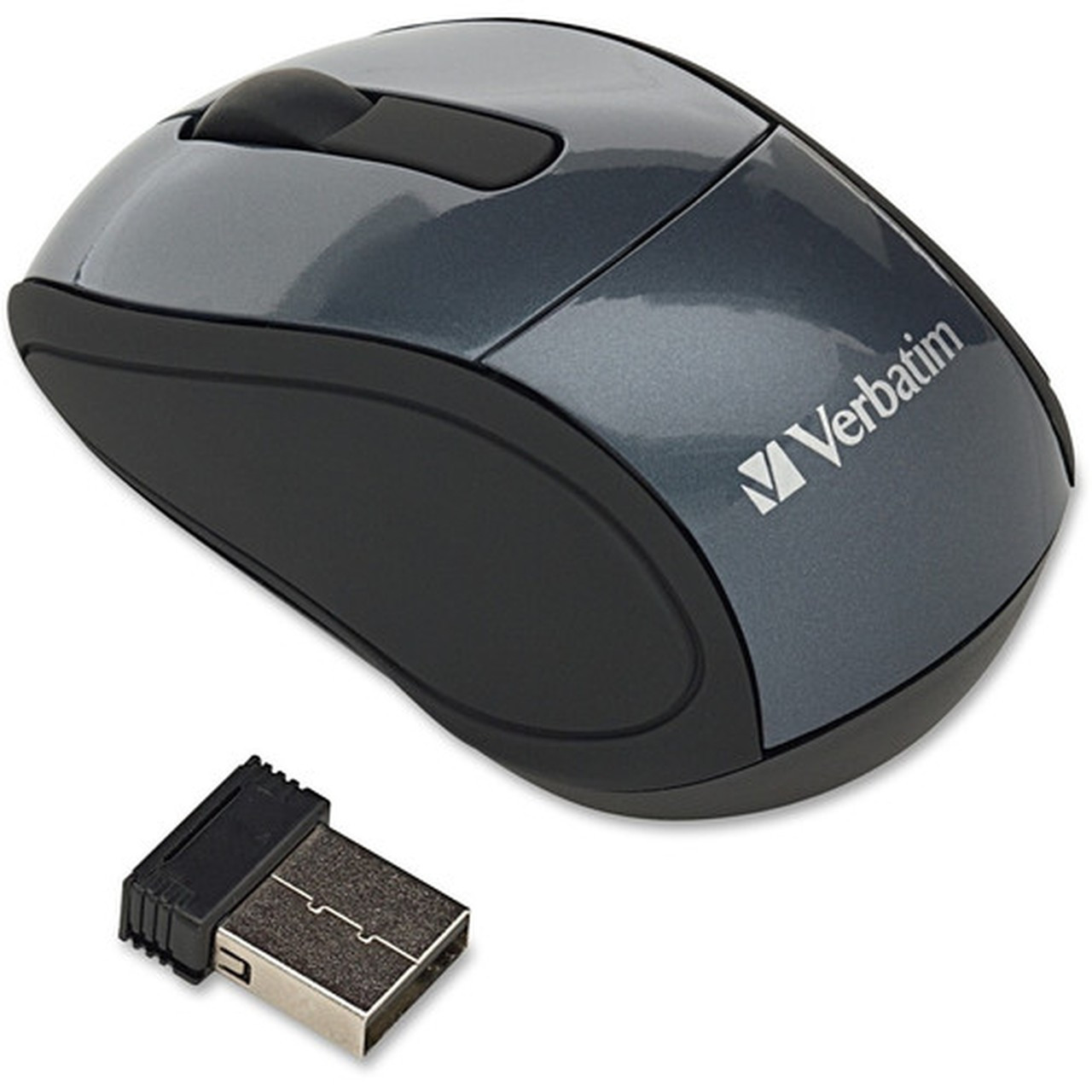 Verbatim_Wireless_Mini_Travel_Optical_Mouse_-_Graphite_-_Optical_-_Wireless_-_Radio_Frequency_-_Graphite_-_1_Pack_-_USB_-_1600_dpi_-_97470