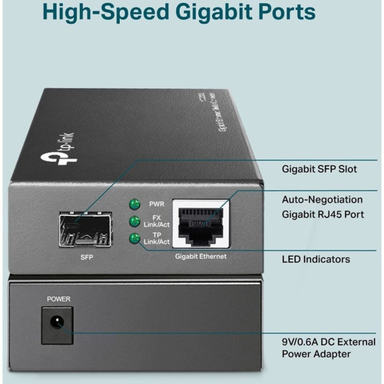 TP-Link_MC220L_Gigabit_Ethernet_Media_Converter_-_1_x_Network_RJ-45_-_Gigabit_Ethernet_-_1000Base-T_-_1_x_Expansion_Slots_-_SFP_-_1_MC220L