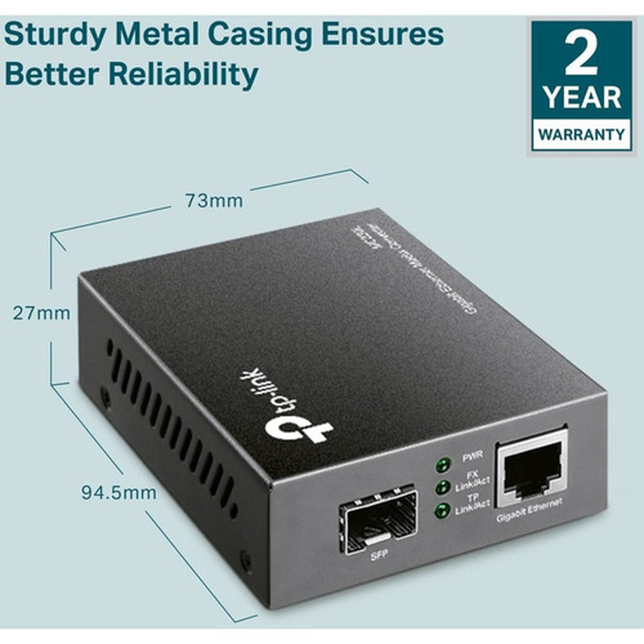 TP-Link_MC220L_Gigabit_Ethernet_Media_Converter_-_1_x_Network_RJ-45_-_Gigabit_Ethernet_-_1000Base-T_-_1_x_Expansion_Slots_-_SFP_-_1_MC220L