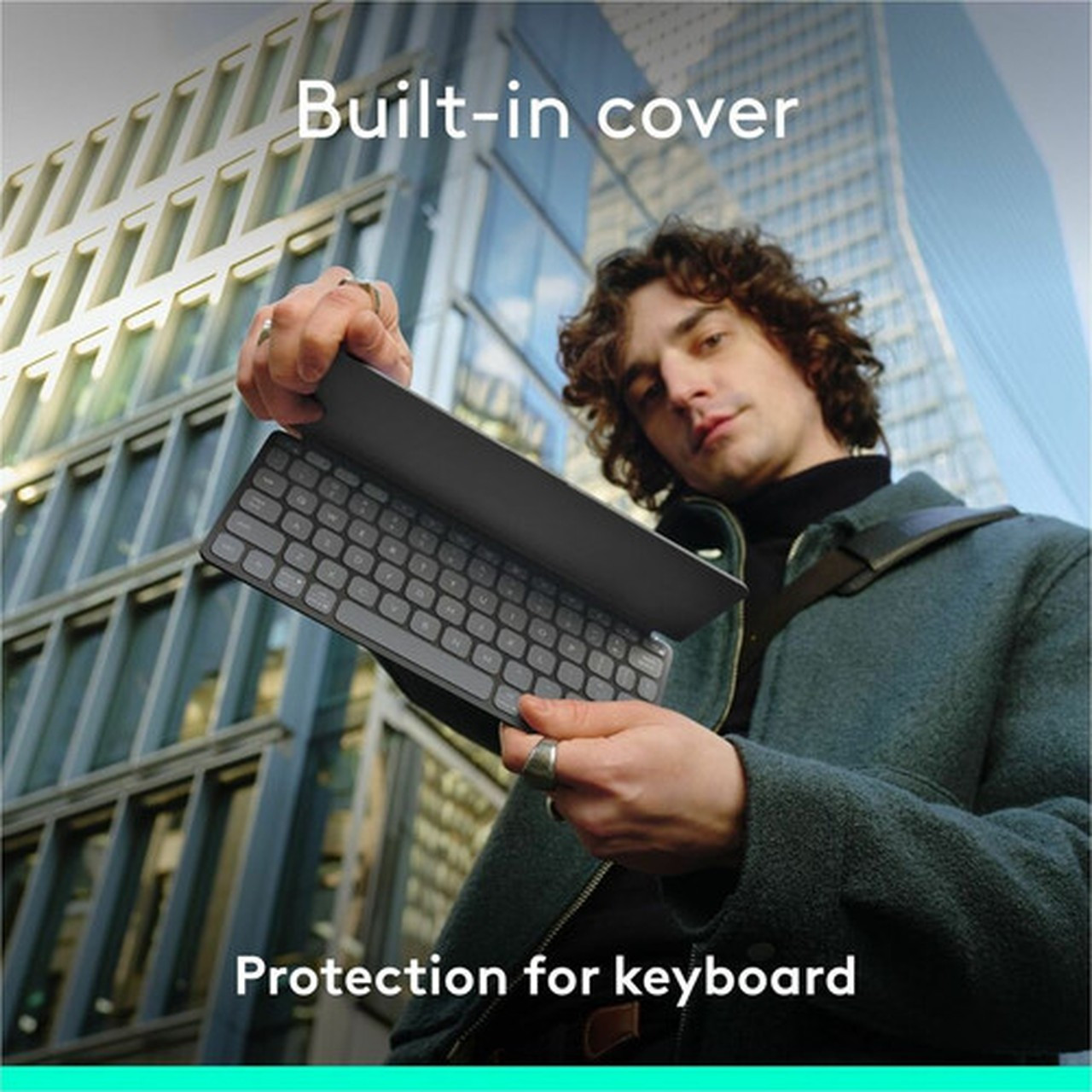 Logitech Keys-To-Go 2 Keyboard - Wireless Connectivity - Bluetooth Volume Control Screen Brightness Media Player Easy-Switch Hot - 920-012866