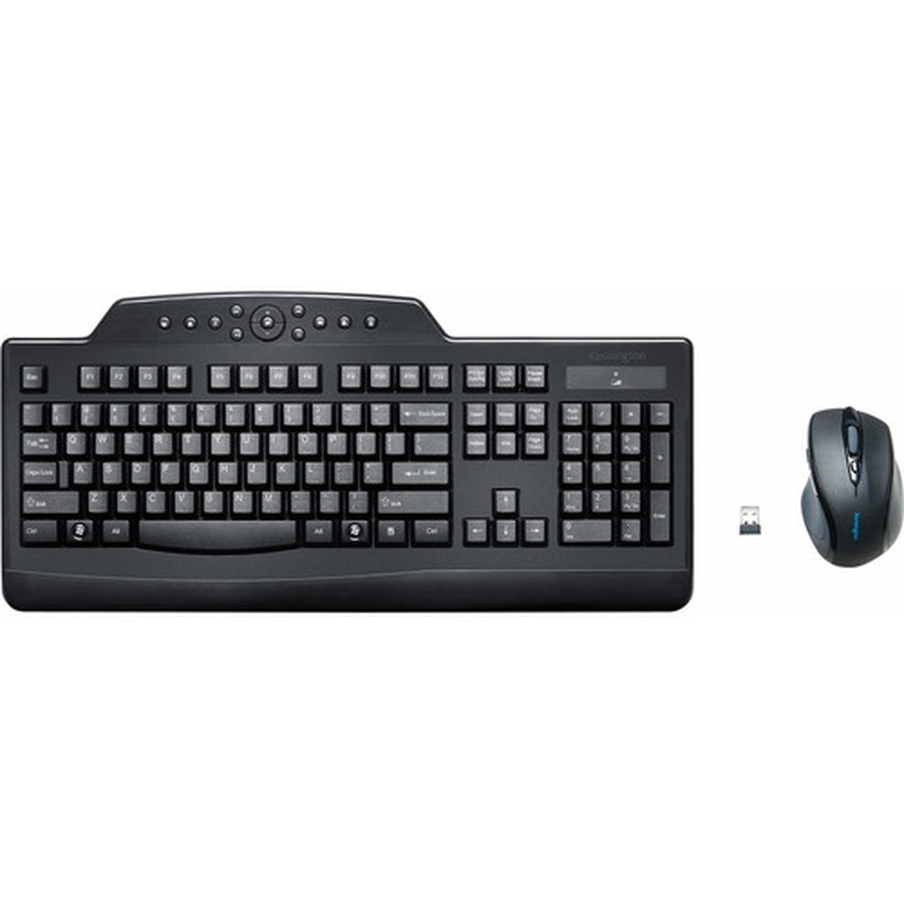 Kensington ProFit Wireless Media Desktop Set - USB Wireless RF 240 GHz Keyboard - Black - USB Wireless RF Mouse - Black - Multimedia K72408USA