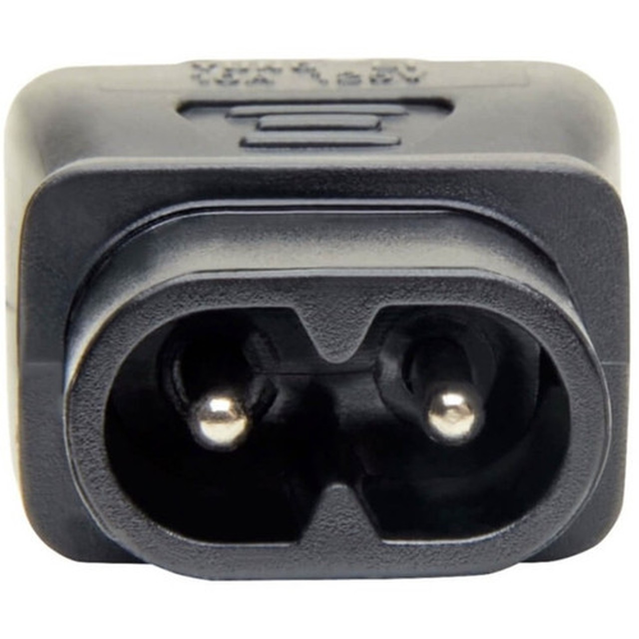 Tripp Lite by Eaton IEC C8 to IEC C13 Power Cord Adapter - 10A 125V Black - 1 x IEC 60320 C8 Plug - 1 x IEC 60320 C13 Receptacle - V P003-000
