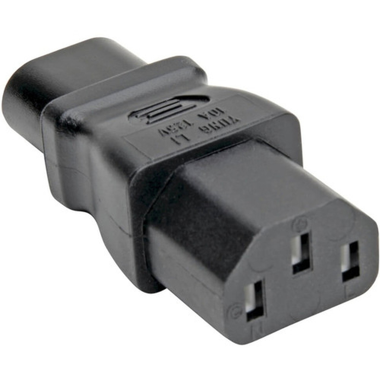 Tripp Lite by Eaton IEC C8 to IEC C13 Power Cord Adapter - 10A 125V Black - 1 x IEC 60320 C8 Plug - 1 x IEC 60320 C13 Receptacle - V P003-000