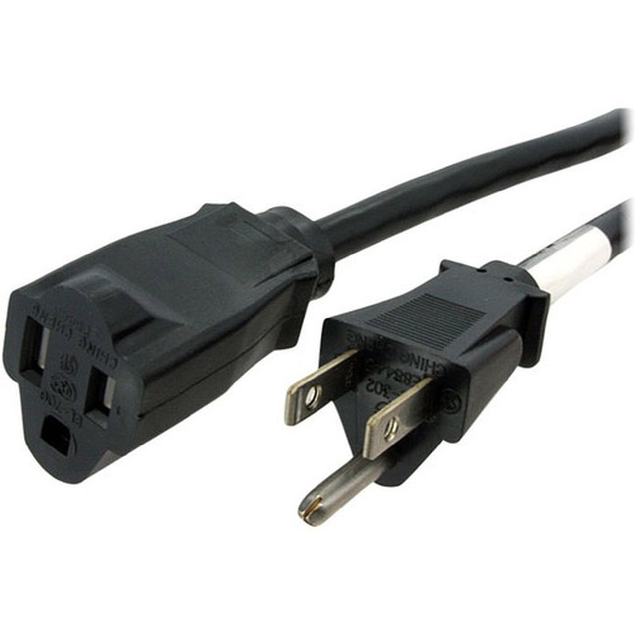 StarTechcom_25_ft_Power_Cord_Extension_-_NEMA_5-15R_to_NEMA_5-15P_-_25ft_-_NEMA_5-15P_-_NEMA_5-15R_125V_AC_-_15A_-_Black_PAC10125