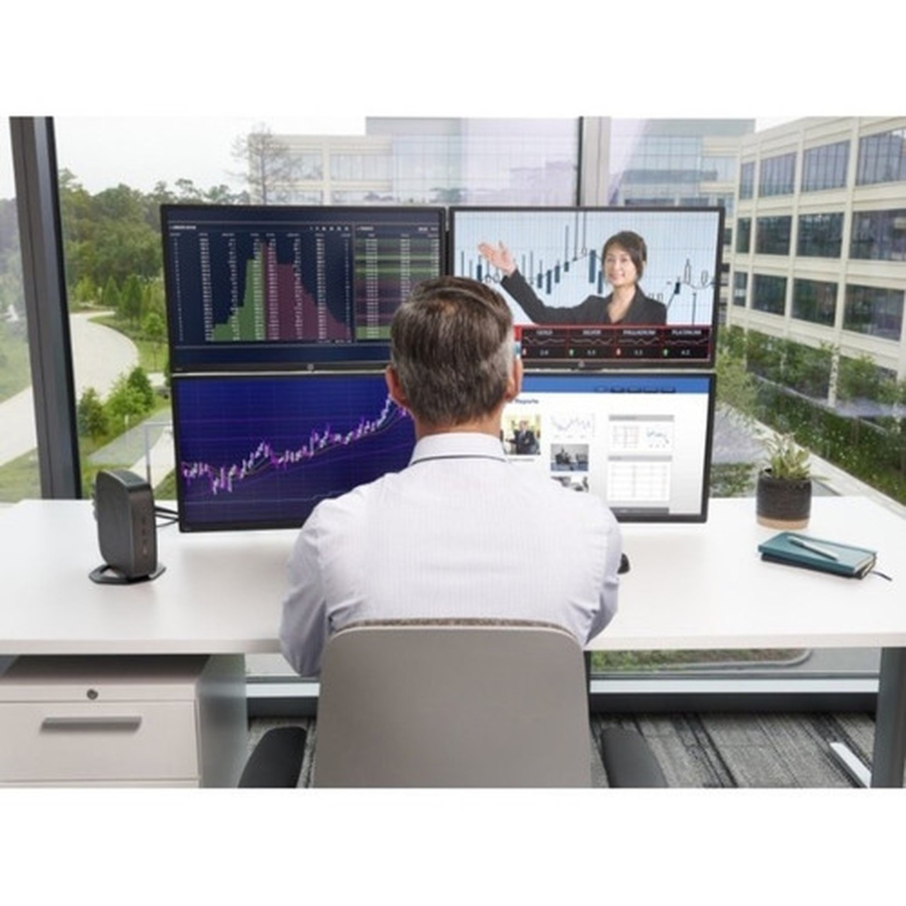 HP t740 Thin Client - AMD Ryzen V1756B Quad-core 4 Core 325 GHz - TAA Compliant - 8 GB RAM DDR4L SDRAM - 32 GB Flash - AMD Radeon 8 4B6T7ATABA