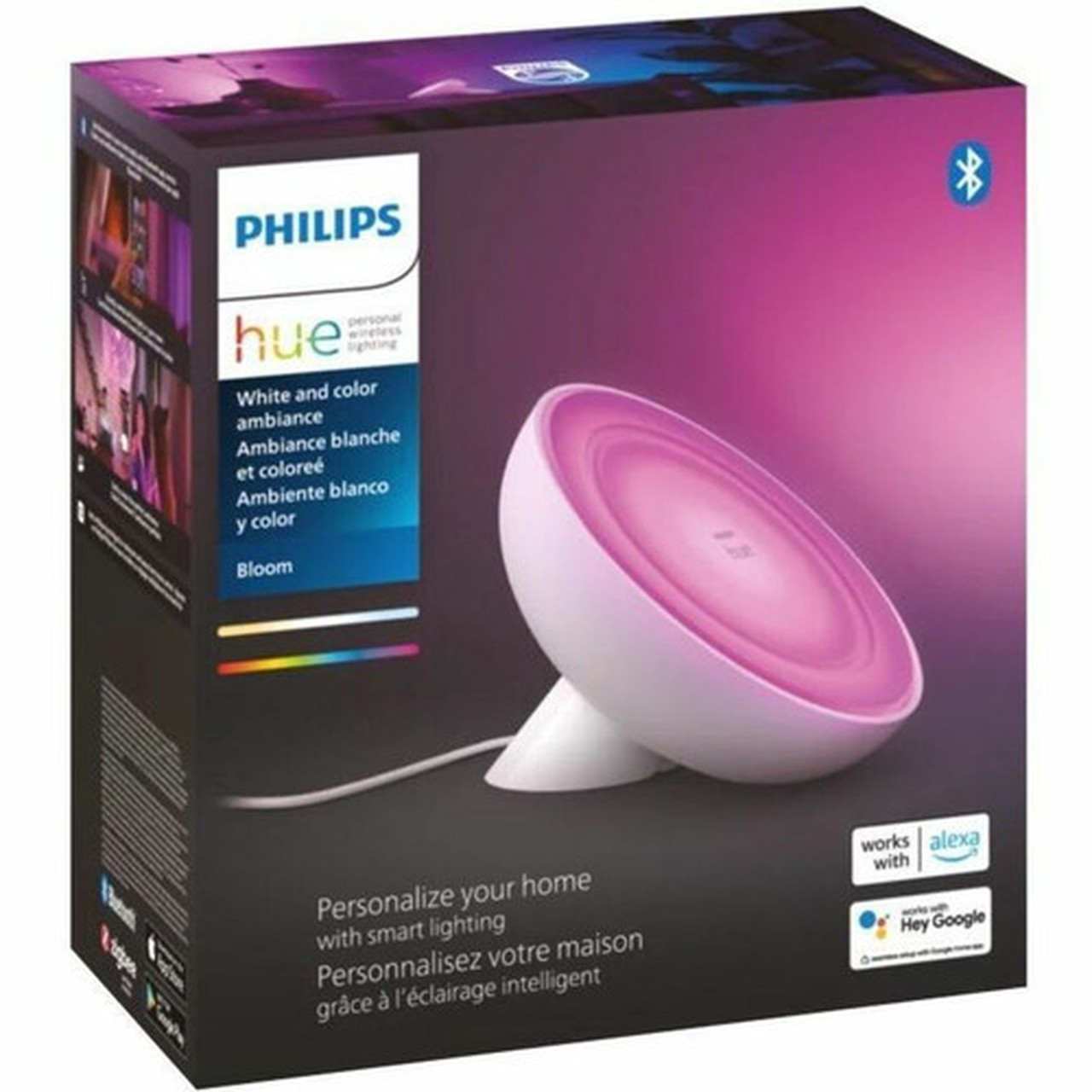 Philips Bloom table lamp - 390 9906 mm Height - 508 12903 mm Width - 1 x 6 W LED Bulb - White - Dimmable Diffused Light - - 560185