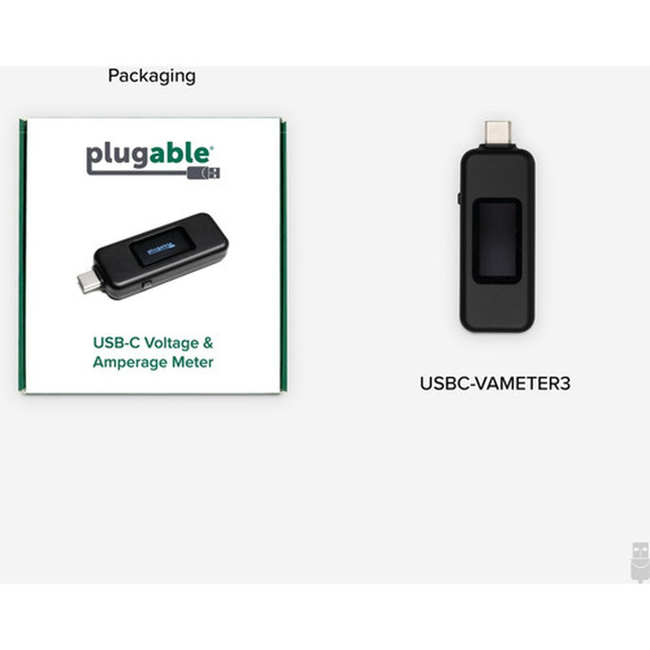 Plugable Electric Voltage Measuring Device - Voltage Measurement Current Measurement - USB USBC-VAMETER3