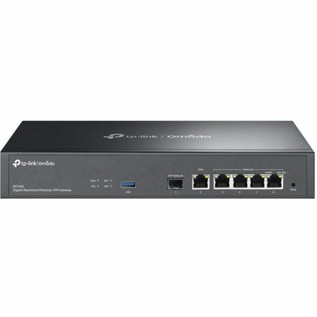 TP-Link ER7406 Omada Gigabit RackmountDesktop VPN Gateway - 5 Port - 1000Base-T 1000Base-F - Gigabit Ethernet - SHA-1 SHA-256 AES ER7406
