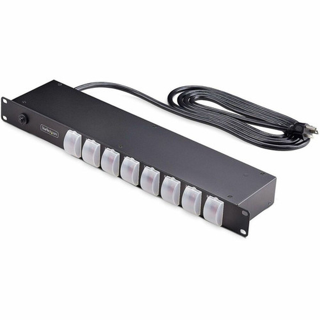 StarTechcom 8-Outlet Horizontal Rack Mount PDU 1U Power Strip Outlet OnOff Switches 15A Circuit Breaker 8ft24m Cord NEMA - 1U 8NS8-RACK-MOUNT-PDU