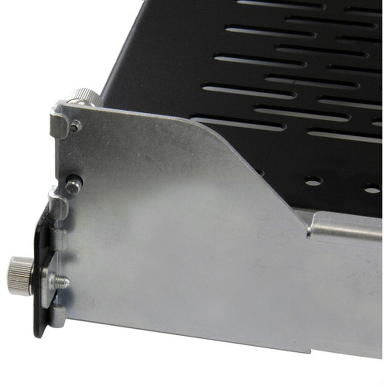 StarTechcom 2U Vented Sliding Rack Shelf w Cable Management Arm  277 to 316in Adjustable Mounting Depth - 50lbs  227kg - 24in - UNISLDSHF192
