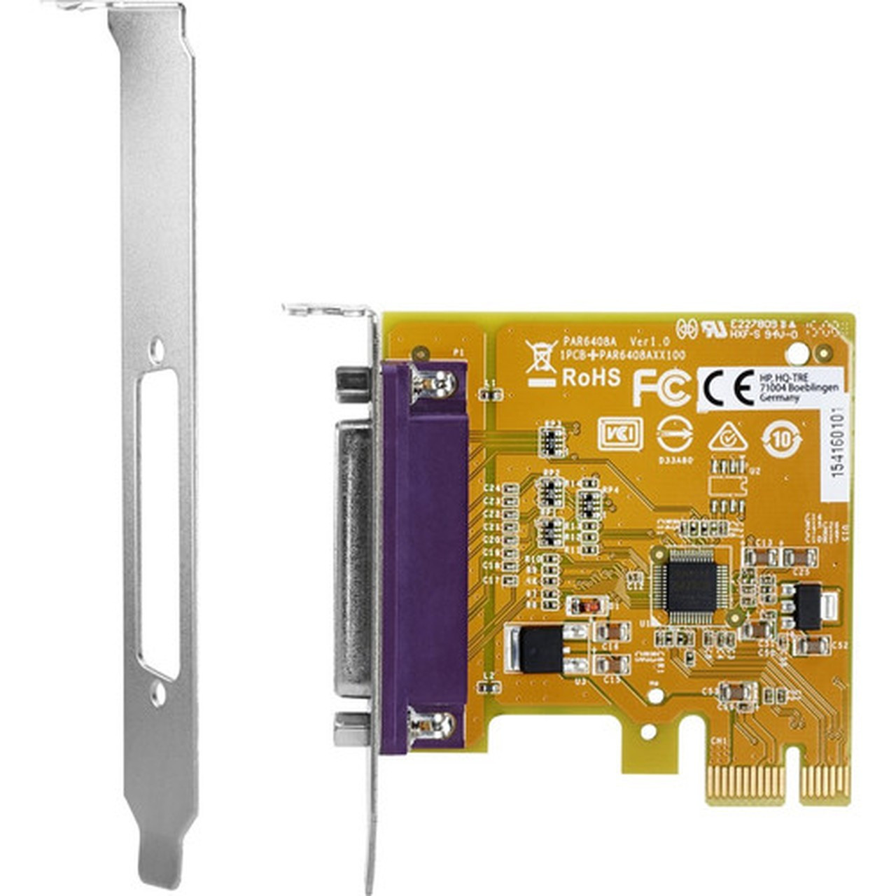 HP PCIe x1 Parallel Port Card - Plug-in Card - PCI Express 20 x1 - Linux PC - 1 x Number of Parallel Ports Internal N1M40AA