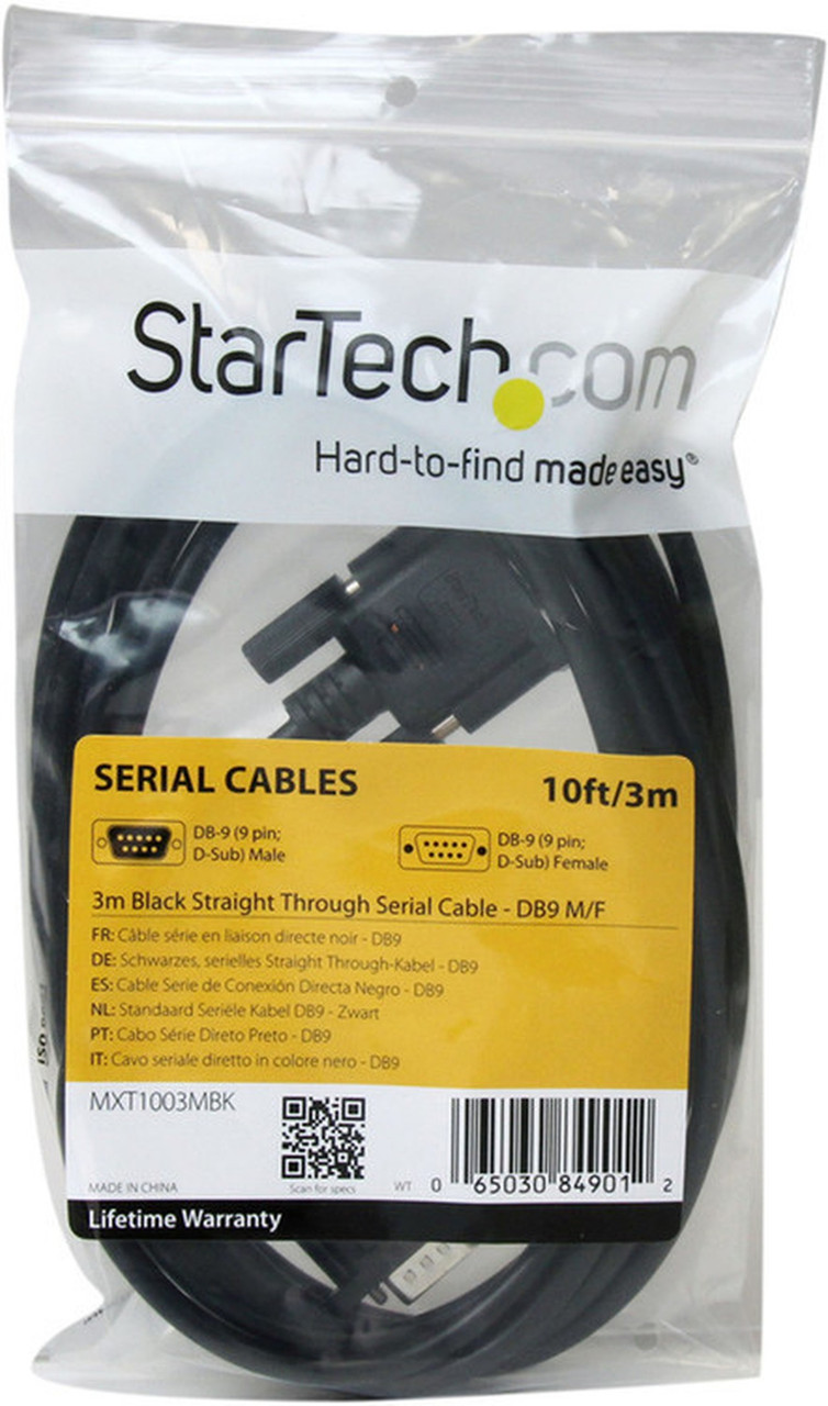 StarTechcom_3m_Black_Straight_Through_DB9_RS232_Serial_Cable_-_MF_-_98_ft_Serial_Data_Transfer_Cable_-_First_End_1_x_DB-9_Male_-_1_MXT1003MBK