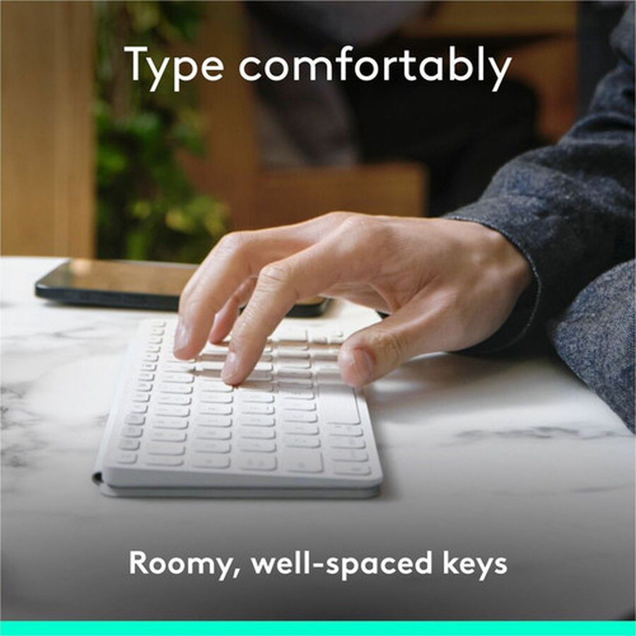 Logitech Keys-To-Go 2 Keyboard - Wireless Connectivity - Bluetooth Volume Control Screen Brightness Media Player Easy-Switch Hot - 920-012919