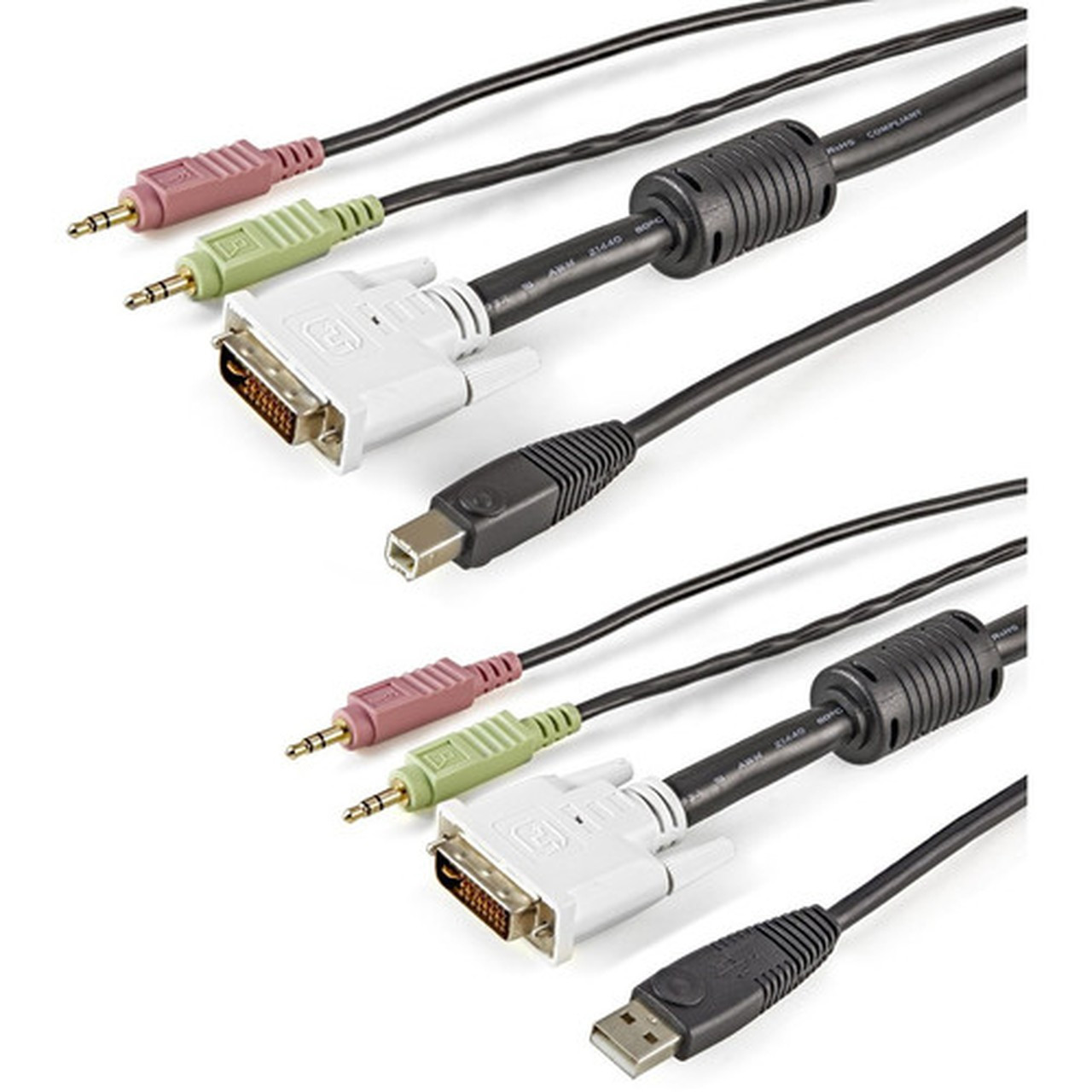 StarTechcom 4-in-1 USB DVI KVM Cable with Audio and Microphone - Connect high resolution DVI video USB audio and microphone all in USBDVI4N1A6