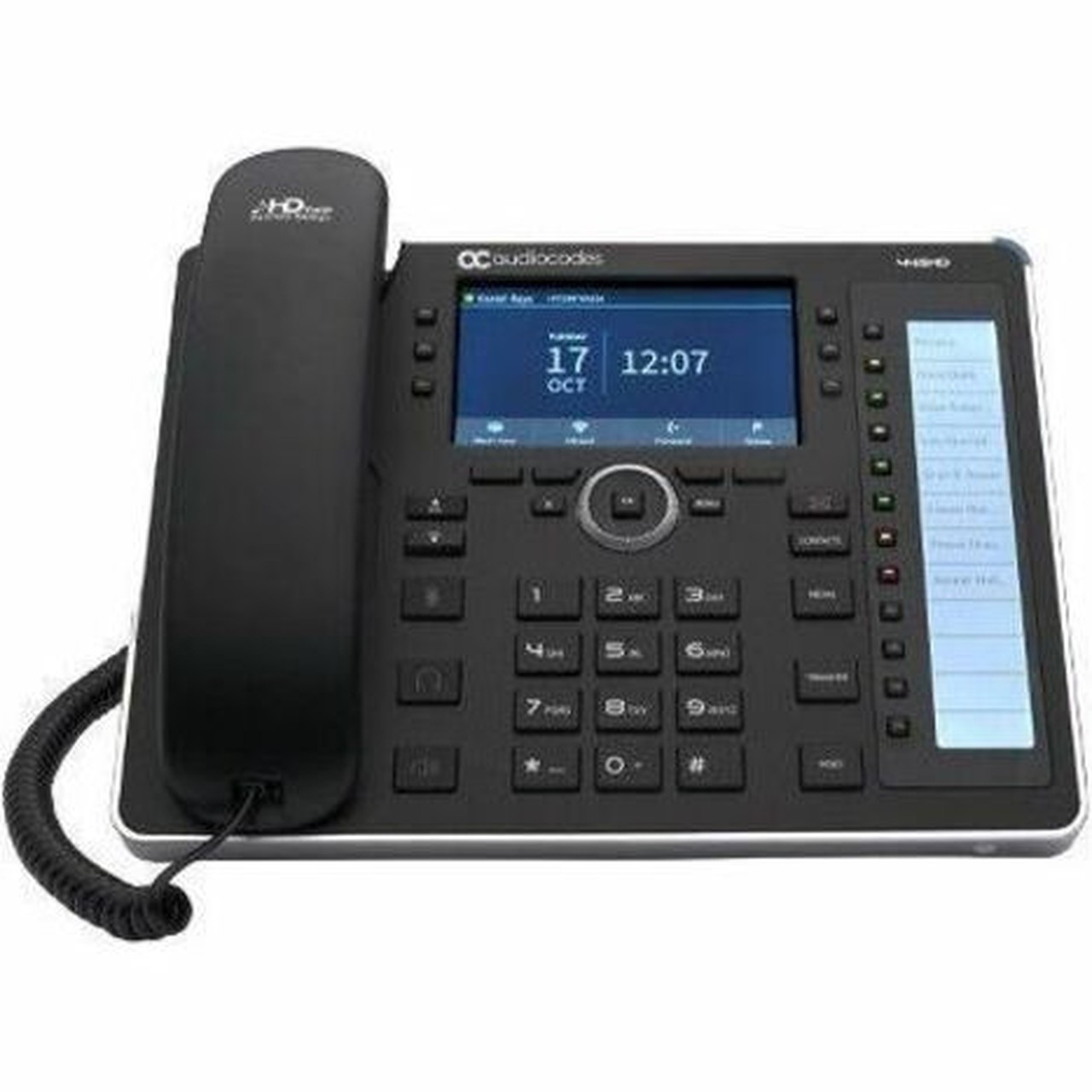 AudioCodes 445HD IP Phone - Corded - Corded - Bluetooth Wi-Fi - Black - VoIP - 43 LCD - 2 x Network RJ-45 - PoE Ports IP445HDEPSG-DBW