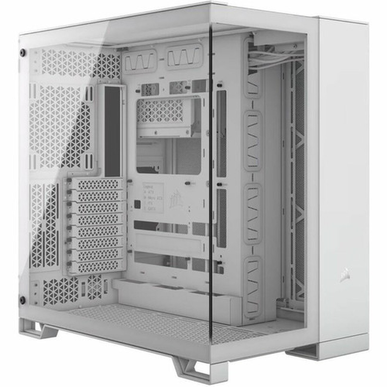 Corsair 6500X Mid-Tower Dual Chamber PC Case - White - Mid-tower - White - Tempered Glass - Mini ITX Micro ATX ATX EATX Motherboard CC-9011258-WW