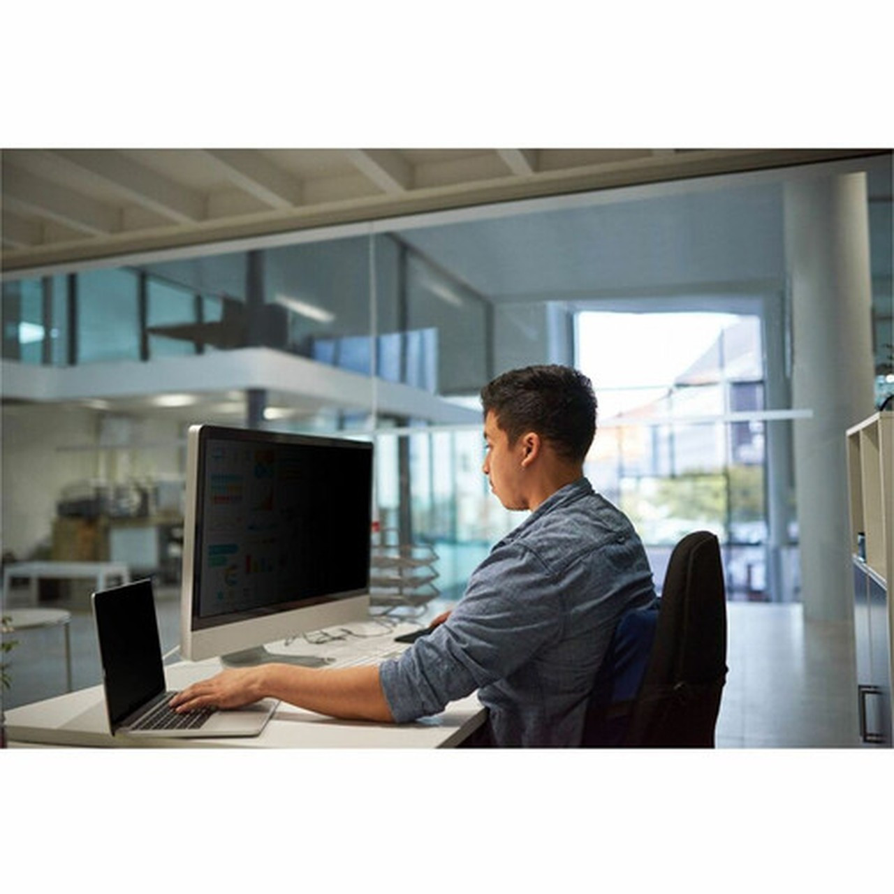 3M Privacy Filter Black Matte - For 22 55880 mm Widescreen LCD Monitor - 1610 - Scratch Resistant Fingerprint Resistant Dust - PF220W1B