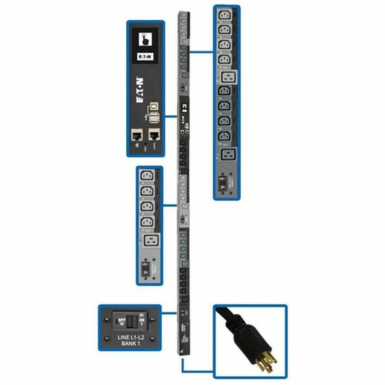 Tripp Lite by Eaton PDU3EVSR10L2130 10kW 3-Phase Switched PDU - Switched - NEMA L21-30P - 24 x IEC 60320 C13 6 x IEC 60320 C19 - 230 PDU3EVSR10L2130