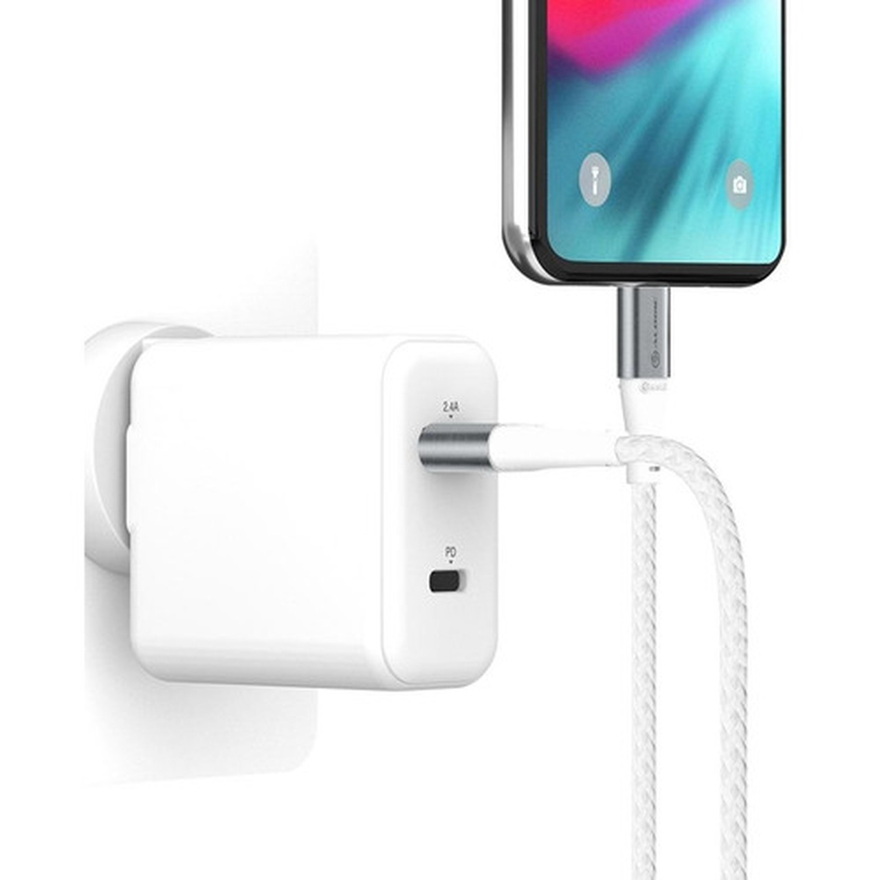 Alogic SUPER Ultra USB-A to Lightning Cable -Silver-15m - 49 ft LightningUSB Data Transfer Cable for iPhone Charger - First End 1 ULA8P15-SLV