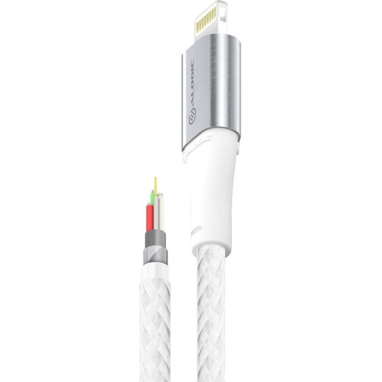 Alogic SUPER Ultra USB-A to Lightning Cable -Silver-15m - 49 ft LightningUSB Data Transfer Cable for iPhone Charger - First End 1 ULA8P15-SLV