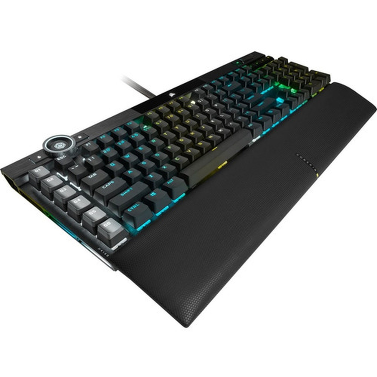 Corsair K100 Gaming Keyboard - Cable Connectivity - USB 30 Type A USB 31 Type A Interface - 110 Key Macro Windows Lock Key Volume CH-912A01A-NA