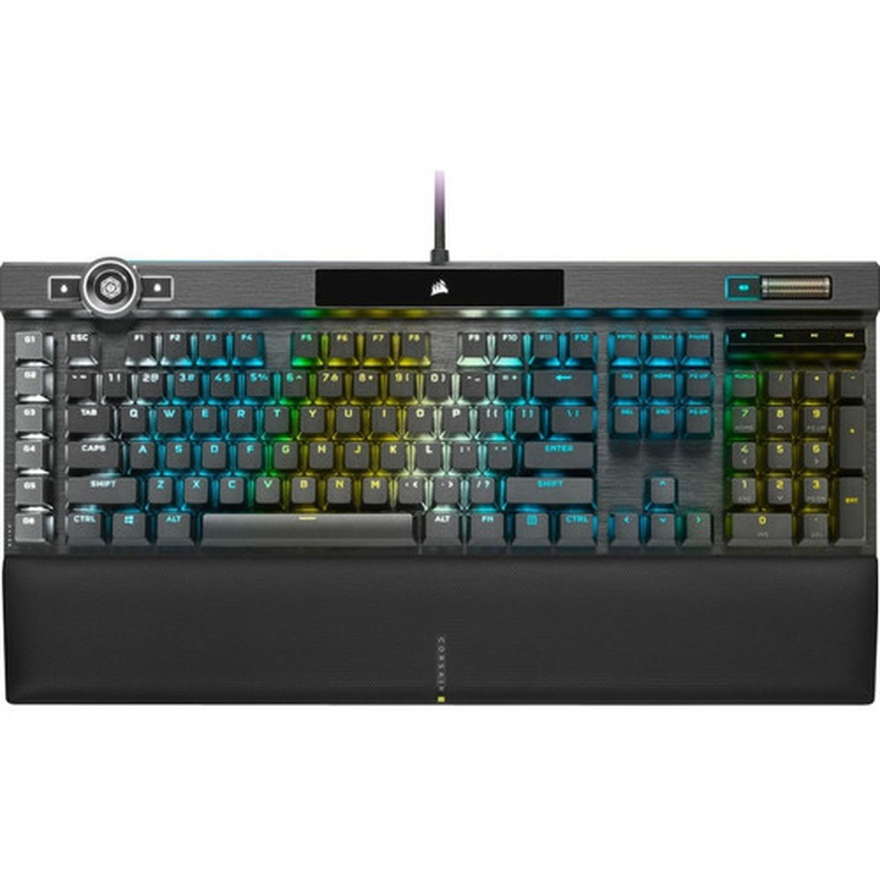 Corsair K100 Gaming Keyboard - Cable Connectivity - USB 30 Type A USB 31 Type A Interface - 110 Key Macro Windows Lock Key Volume CH-912A01A-NA
