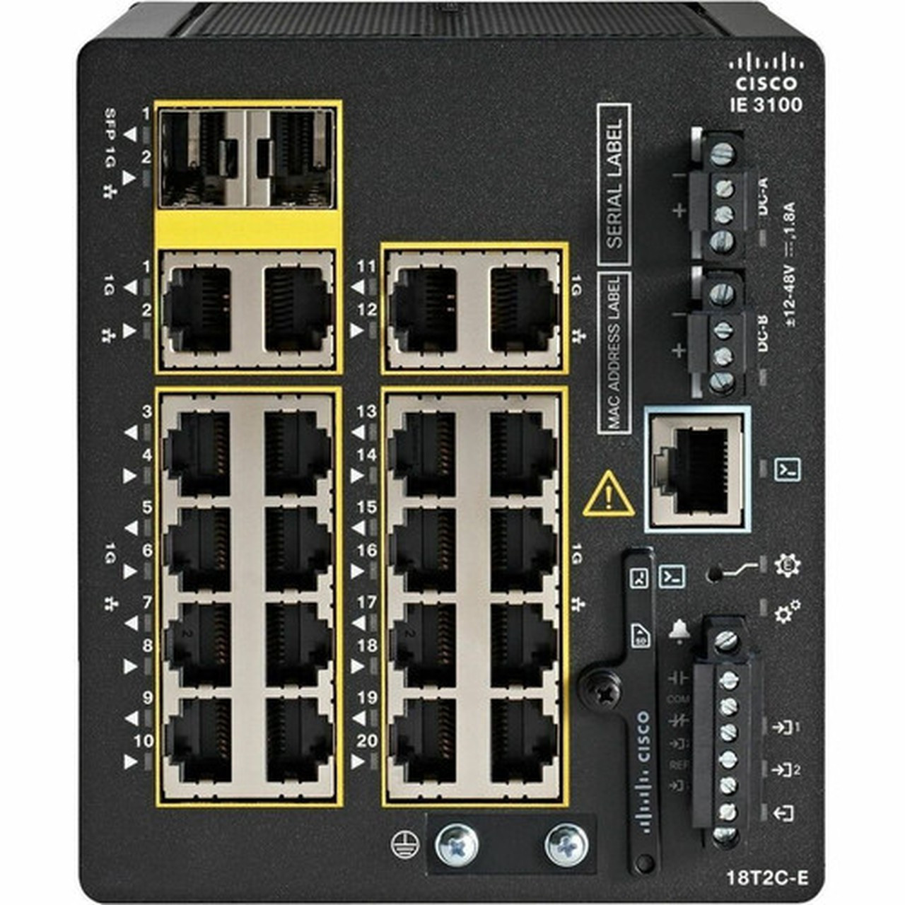 Cisco Catalyst IE3100 Rugged Layer 3 Switch - 20 Ports - Manageable - Gigabit Ethernet - 1000Base-T - 3 Layer Supported - 3670 W - W IE-3100-18T2C-E
