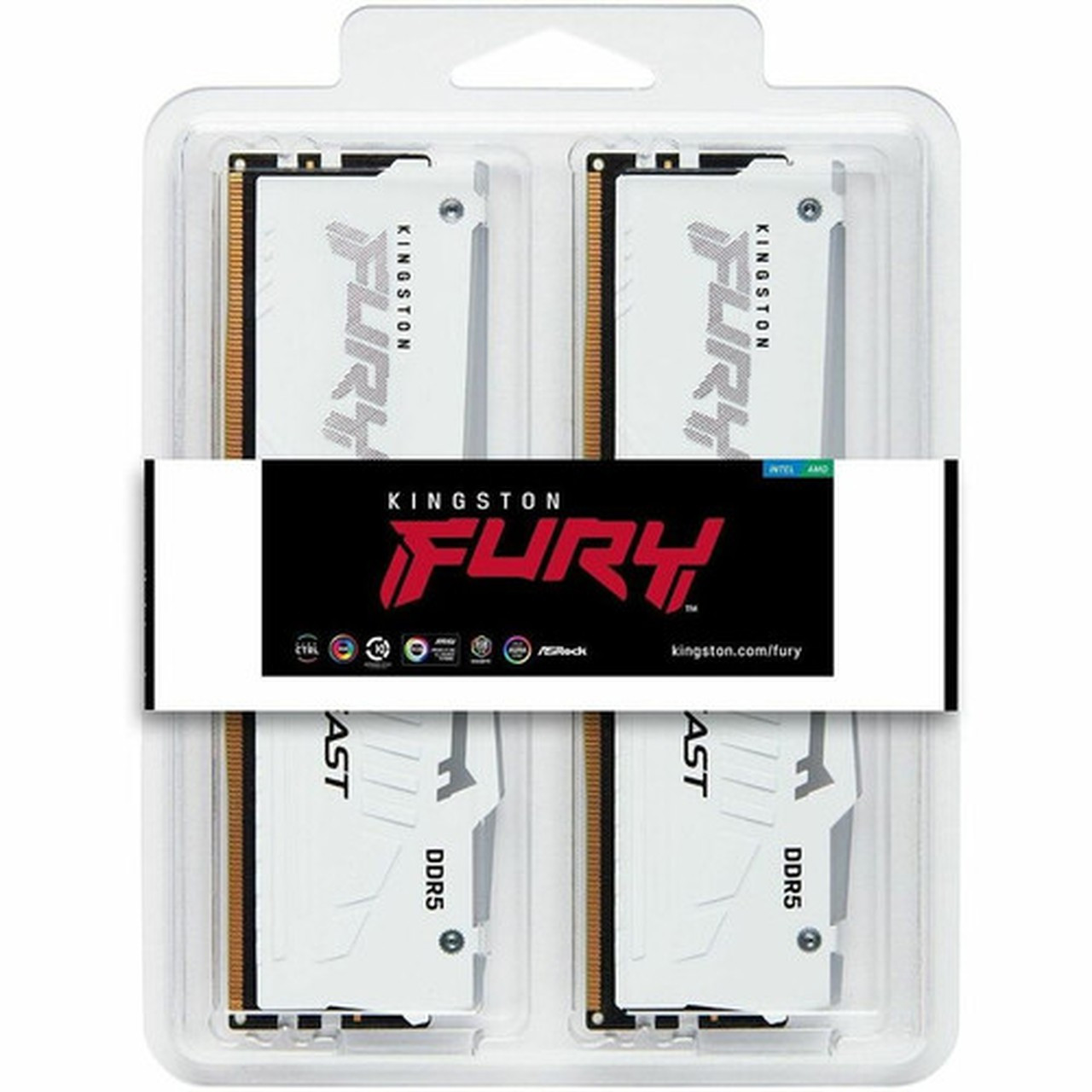 Kingston FURY Beast 64GB 2 x 32GB DDR5 SDRAM Memory Kit - 64 GB 2 x 32GB - RGB - DDR5-6000PC5-48000 DDR5 SDRAM - 6000 MHz Memory KF560C30BWEAK2-64
