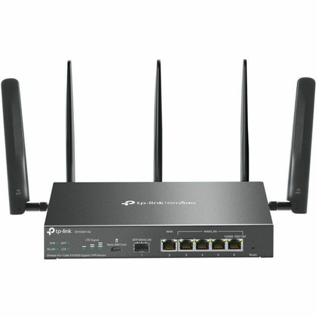 TP-Link Omada ER706W-4G Wi-Fi 6 IEEE 80211ax 1 SIM Cable Ethernet ModemWireless Router - 4G - WCDMA 2100 WCDMA 1800 WCDMA 850 - ER706W-4G