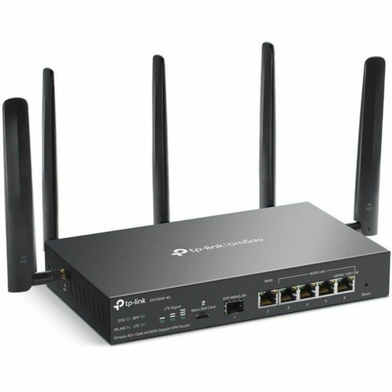 TP-Link Omada ER706W-4G Wi-Fi 6 IEEE 80211ax 1 SIM Cable Ethernet ModemWireless Router - 4G - WCDMA 2100 WCDMA 1800 WCDMA 850 - ER706W-4G