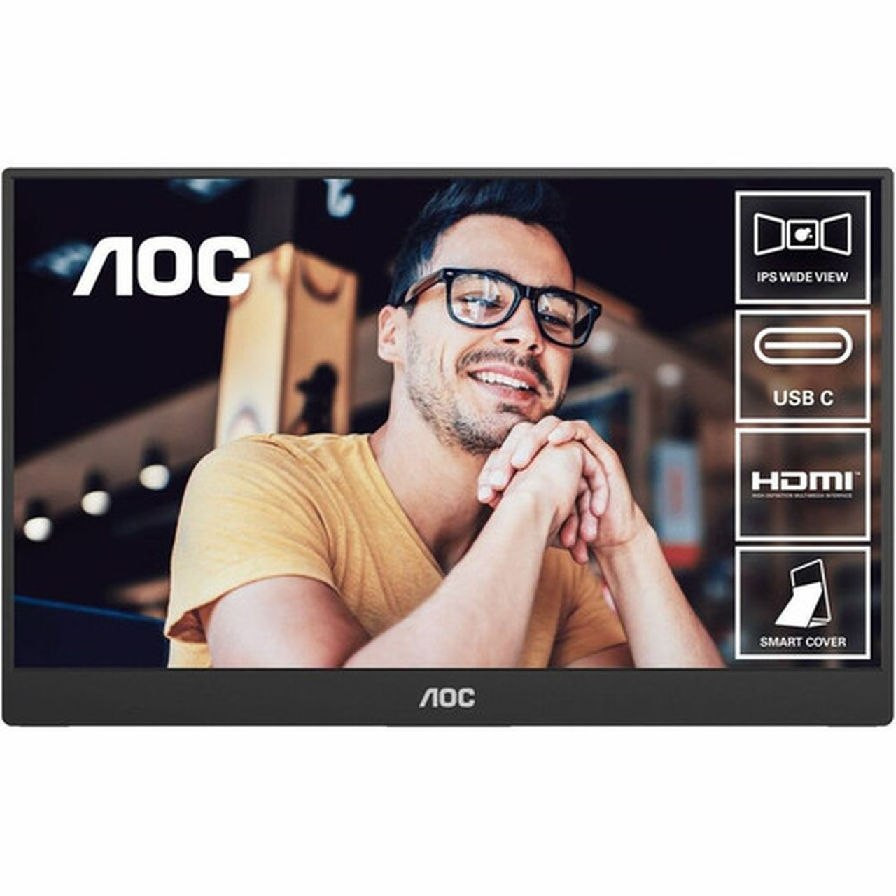 AOC 16T10 16 40640 mm Class Full HD LCD Monitor - 169 - Black - 156 39624 mm Viewable - In-plane Switching IPS Technology 16T10