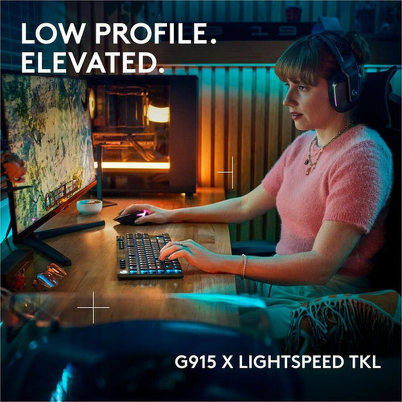 Logitech G G915 X LIGHTSPEED TKL Gaming Keyboard - WiredWireless Connectivity - BluetoothRF - 240 GHz - USB Type C Interface - RGB 920-012715