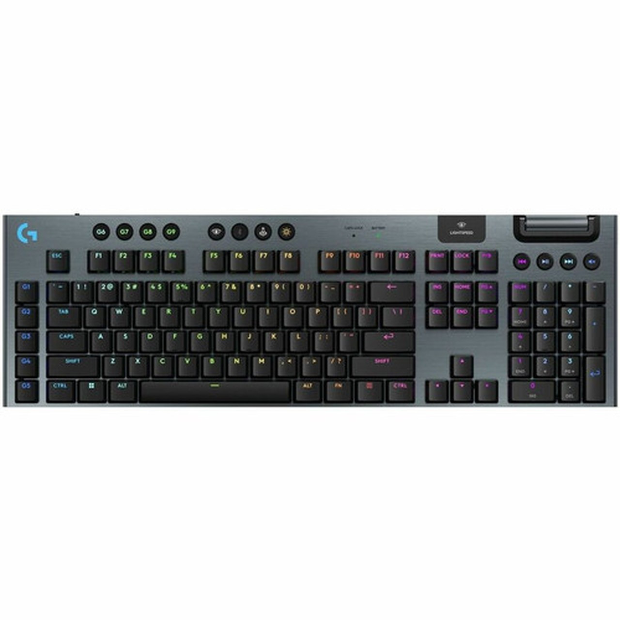 Logitech G G915 X LIGHTSPEED Gaming Keyboard - WiredWireless Connectivity - BluetoothRF - 240 GHz - USB Type C Interface - RGB LED 920-012696