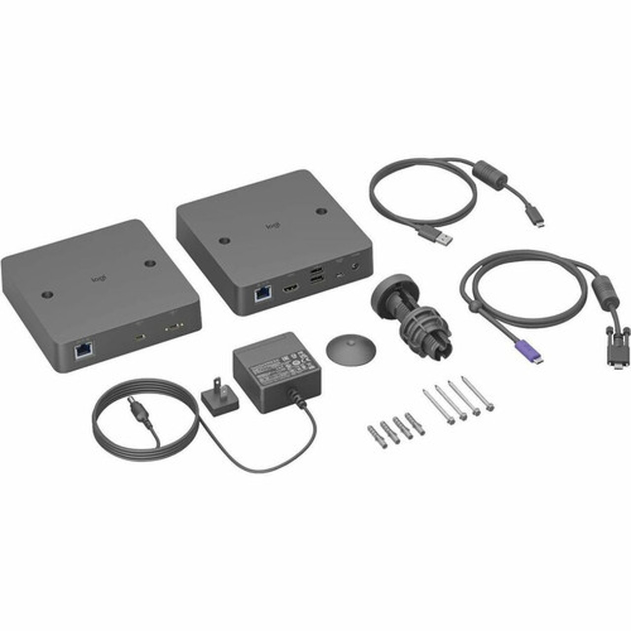Logitech Extend - 2 x Network RJ-45 - 5 x USB - 1 x HDMI Out - 2160p - 4K - 3840 x 2160 - Twisted Pair - Category 6 Category 6a 5e 952-000188