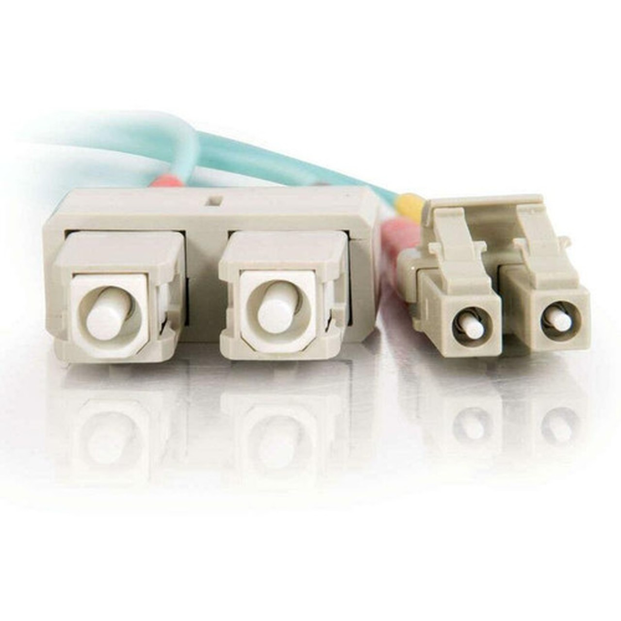 C2G 5m LC-SC 10Gb 50125 OM3 Duplex Multimode PVC Fiber Optic Cable - Aqua - 164 ft Fiber Optic Network Cable for Network Device - 2 33054