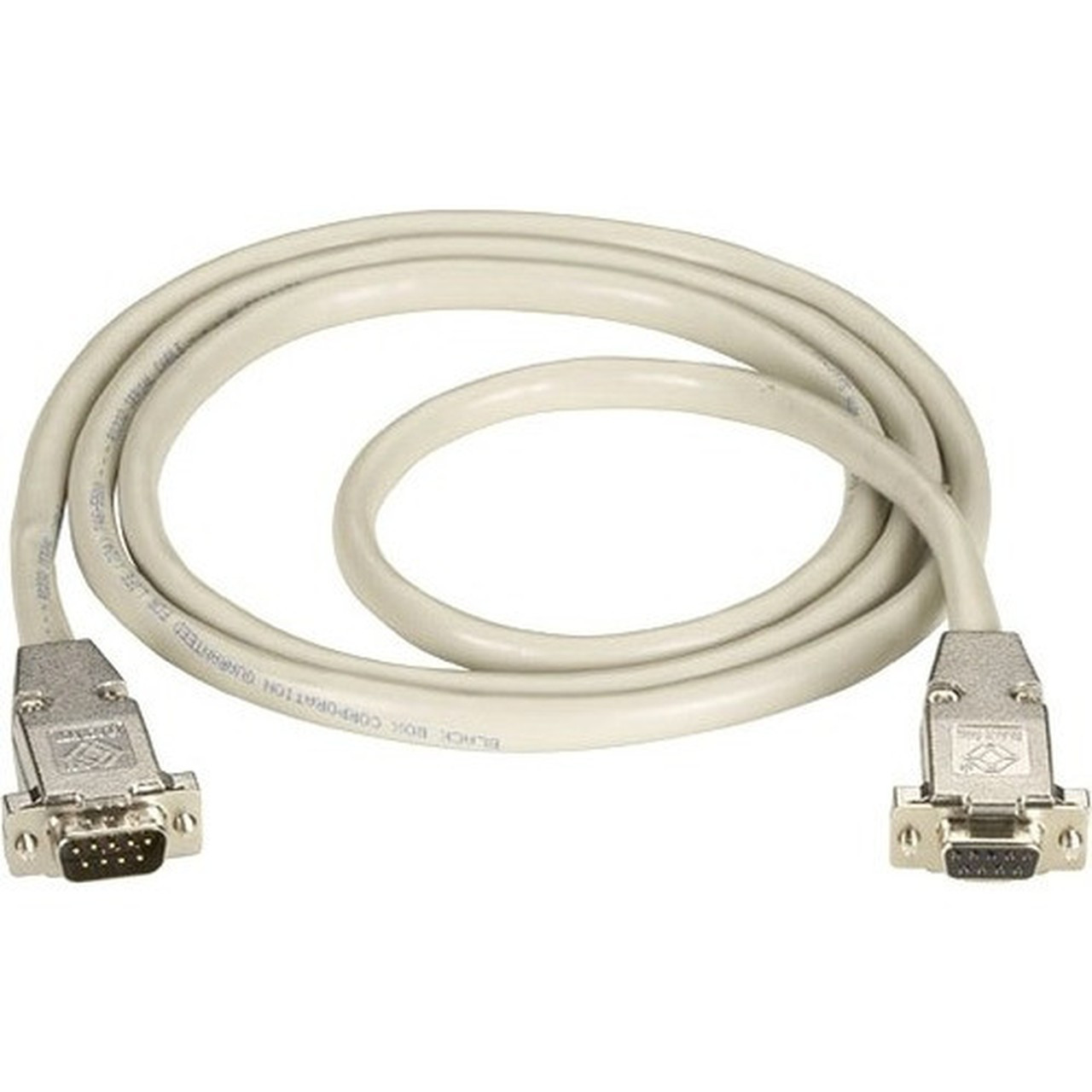 Black Box Serial Extension Cable with EMIRFI Hoods - 100 ft Serial Data Transfer Cable - First End 1 x 9-pin DB-9 RS-232 Serial - EDN12H-0100-MF