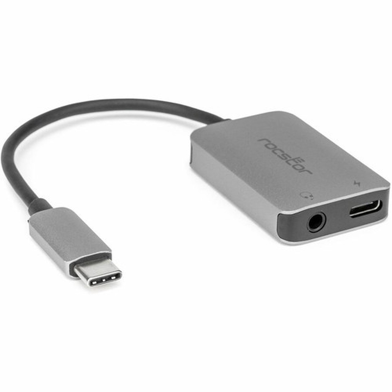 Rocstor Premium USB-C to Hi-Res AUX 35mm Audio with 100W Power Delivery PD Adapter - 1x USB Type A - Male - 1 x USB Type C - 1 x - Y10A331-S1