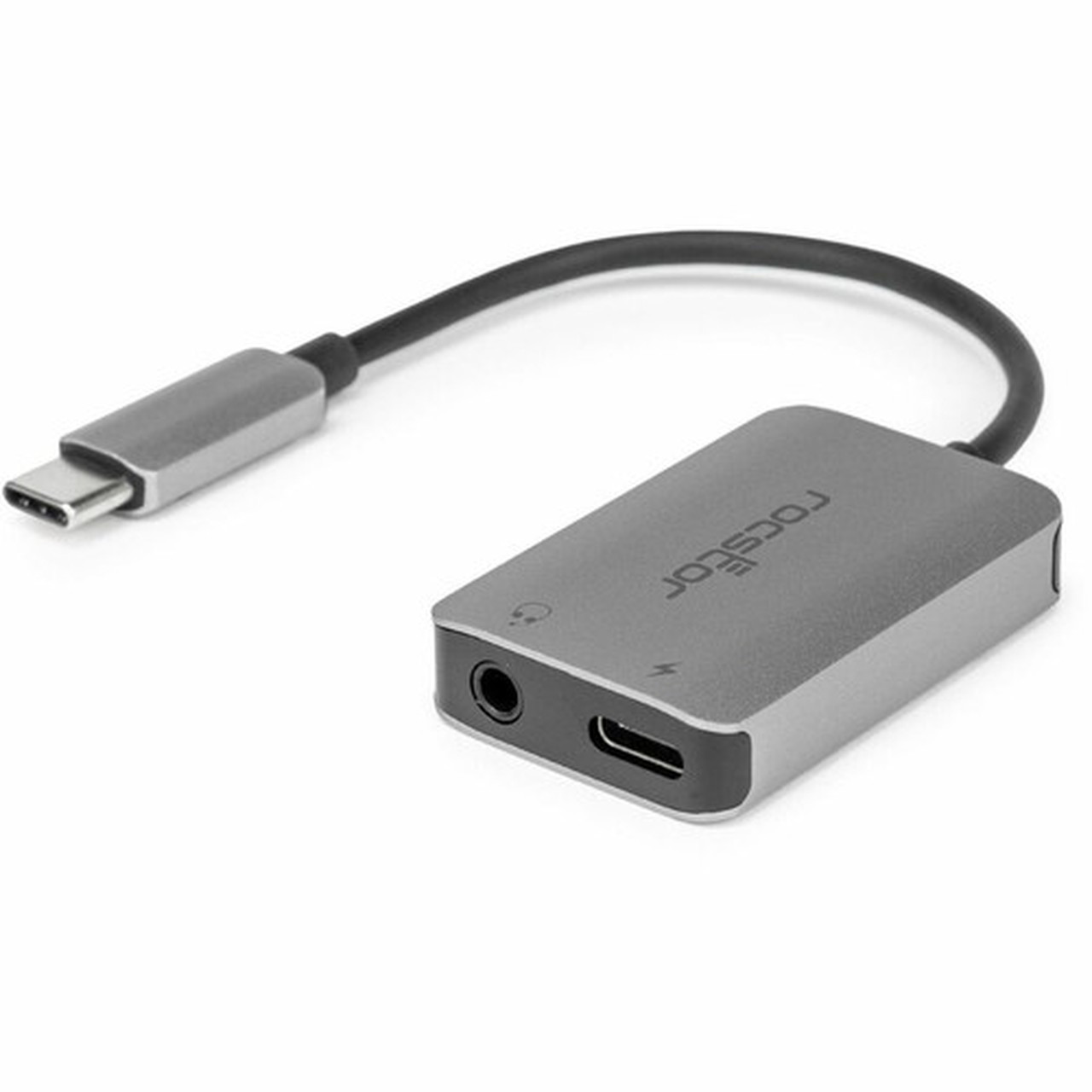 Rocstor Premium USB-C to Hi-Res AUX 35mm Audio with 100W Power Delivery PD Adapter - 1x USB Type A - Male - 1 x USB Type C - 1 x - Y10A331-S1