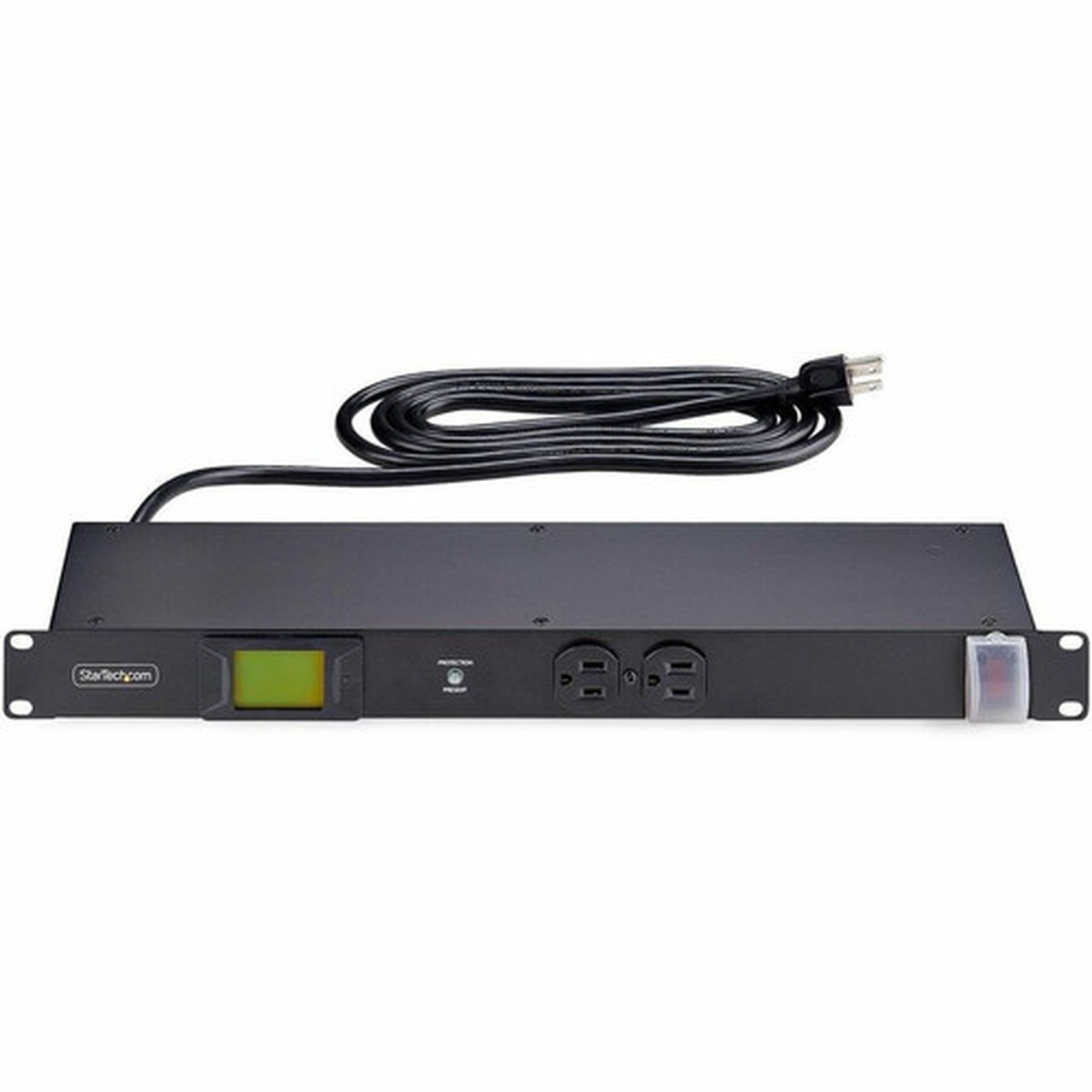 StarTechcom 12-Outlet Horizontal Rack Mount Metered PDU 1U Server Power Strip wSurge Protector 125V15A 8ft 24m Power Cord - 12NM8-RACK-MOUNT-PDU