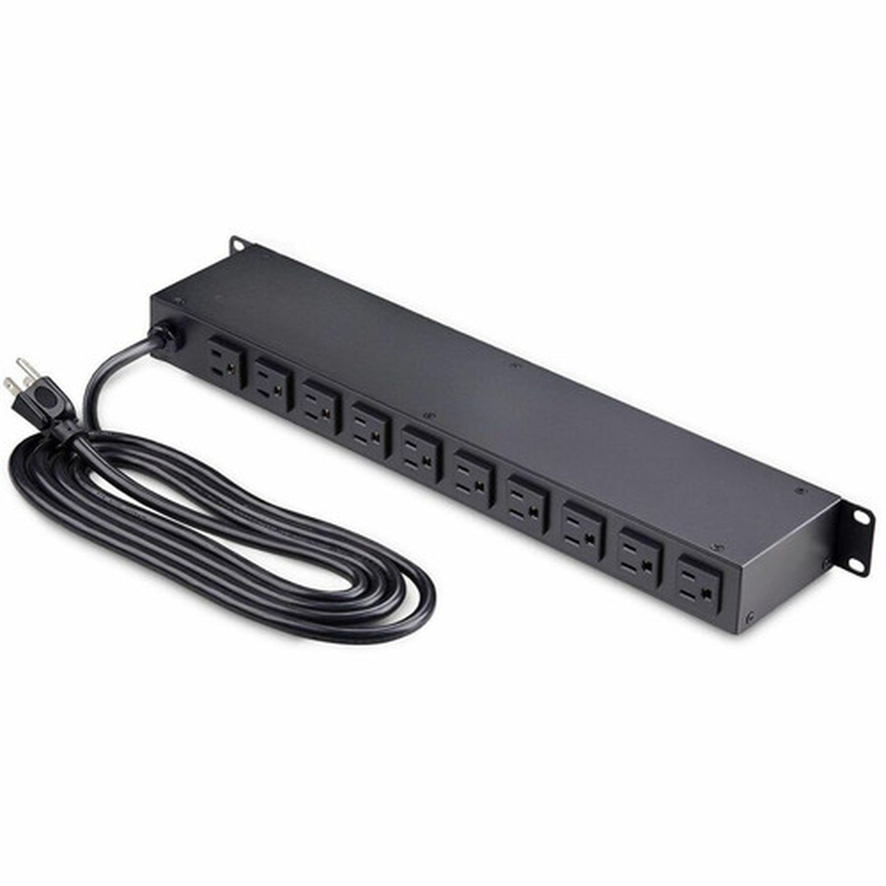 StarTechcom 12-Outlet Horizontal Rack Mount Metered PDU 1U Server Power Strip wSurge Protector 125V15A 8ft 24m Power Cord - 12NM8-RACK-MOUNT-PDU