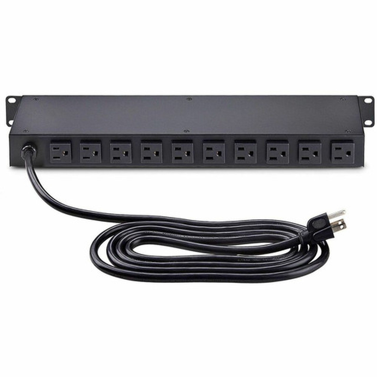 StarTechcom 12-Outlet Horizontal Rack Mount Metered PDU 1U Server Power Strip wSurge Protector 125V15A 8ft 24m Power Cord - 12NM8-RACK-MOUNT-PDU