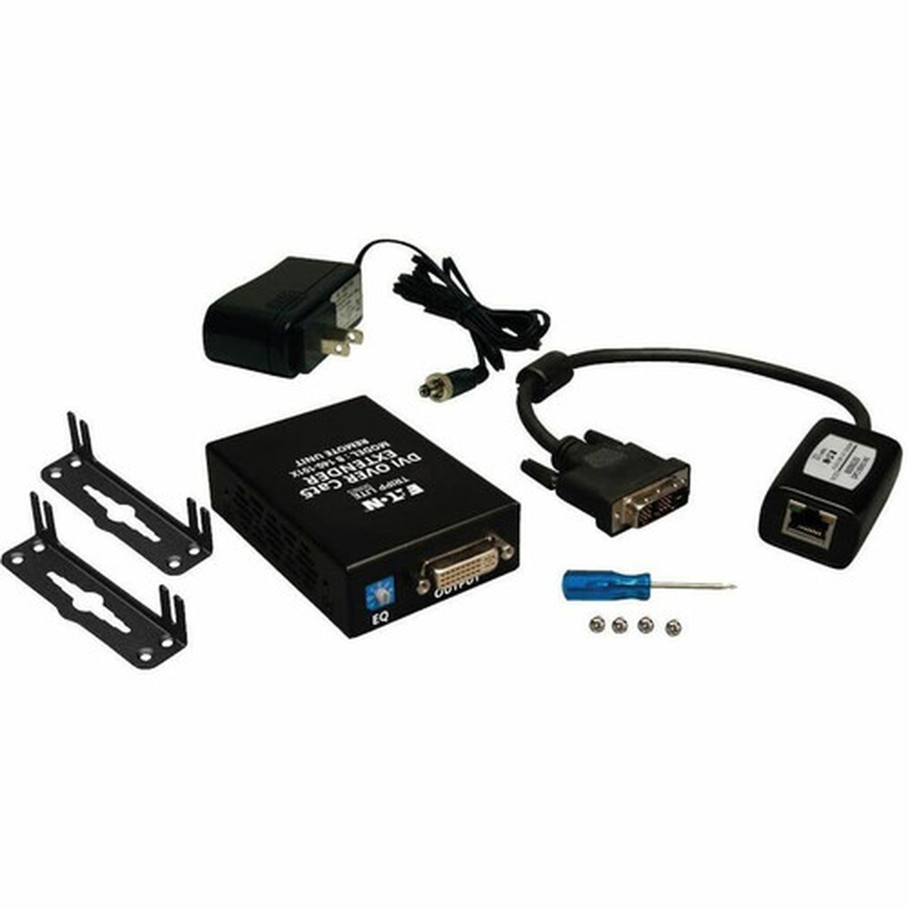 Tripp Lite by Eaton DVI over Cat5 Active Extender Kit - 1 Input Device - 1 Output Device - 200 ft 60960 mm Range - 2 x Network - 1 x B140-101X