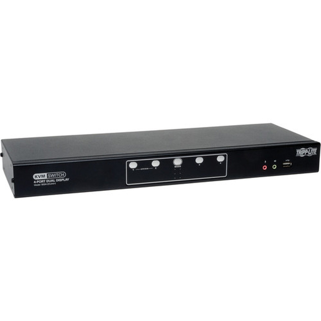 Tripp Lite by Eaton 4-Port Dual Monitor DVI KVM Switch with Audio and USB 20 Hub Cables included - 4 Computers - 1 Local Users - B004-2DUA4-K