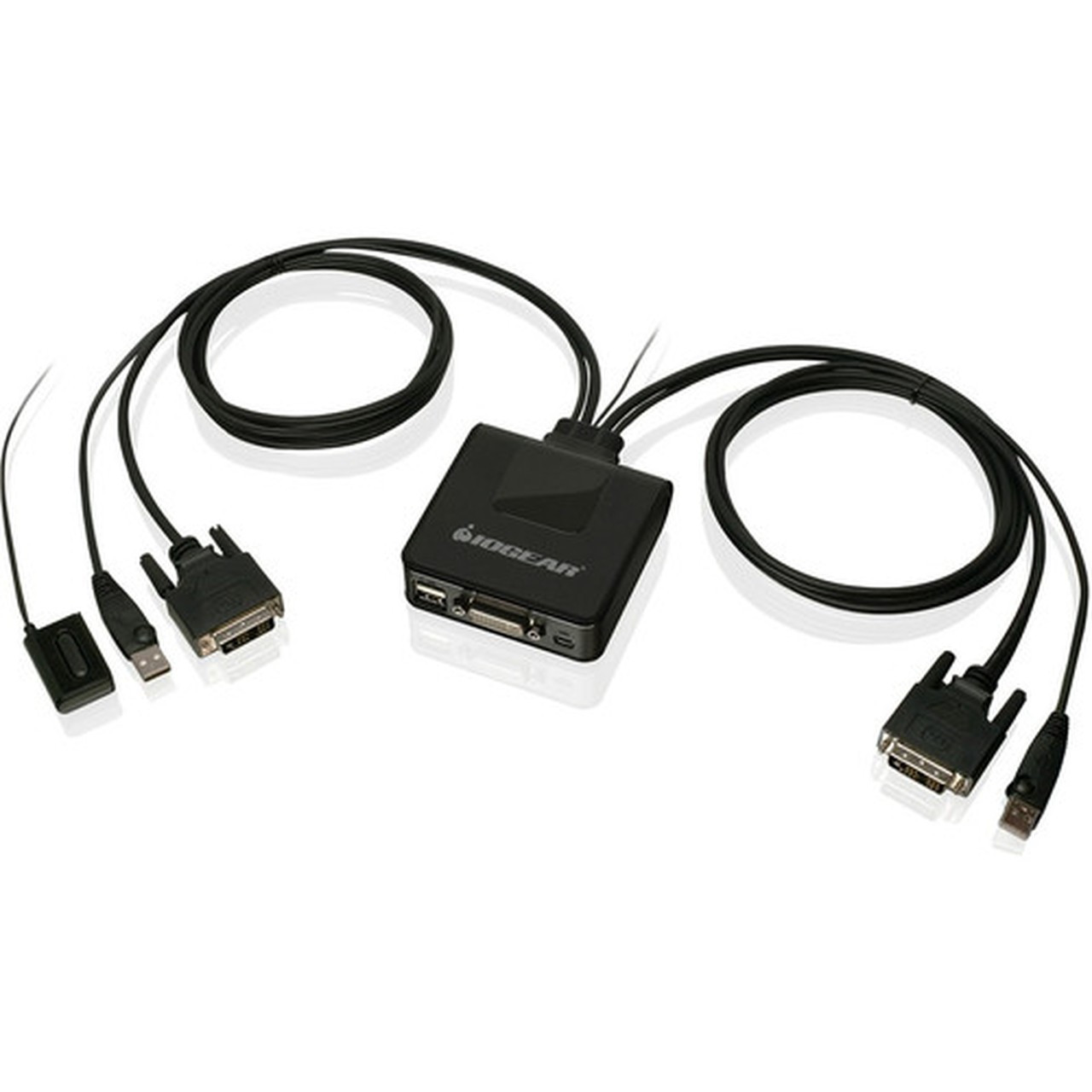 IOGEAR 2-Port USB DVI Cable KVM Switch - 2 Computers - 1 Local Users - 1920 x 1200 - 1 x USB - 1 x DVI GCS922U