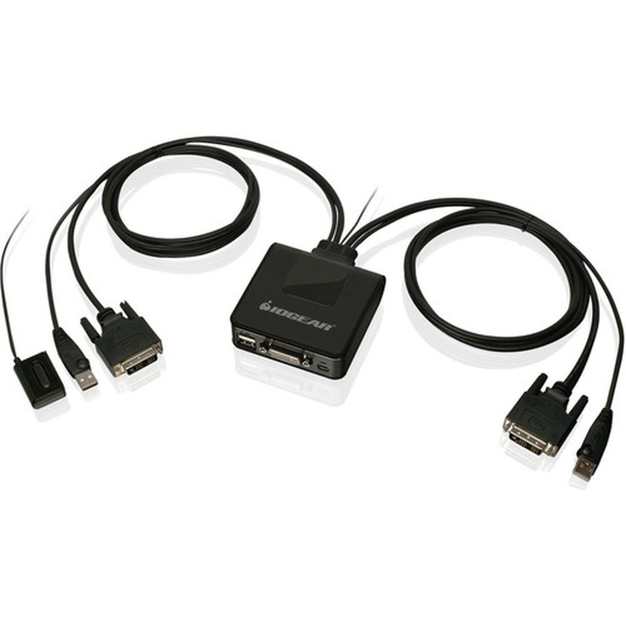 IOGEAR 2-Port USB DVI Cable KVM Switch - 2 Computers - 1 Local Users - 1920 x 1200 - 1 x USB - 1 x DVI GCS922U