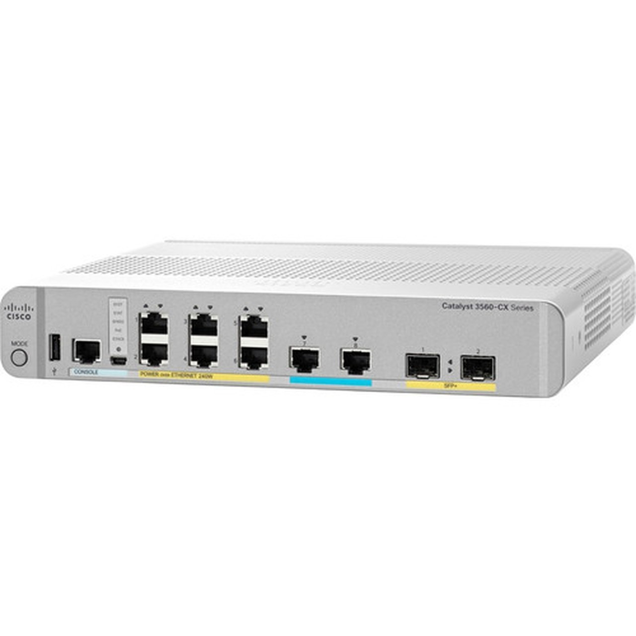 Cisco 3560-CX Switch 6 GE PoE 2 MultiGE PoE uplinks 2 x 10G SFP IP Base - 8 Ports - Manageable - Gigabit Ethernet 10 Gigabit - WS-C3560CX-8XPD-S