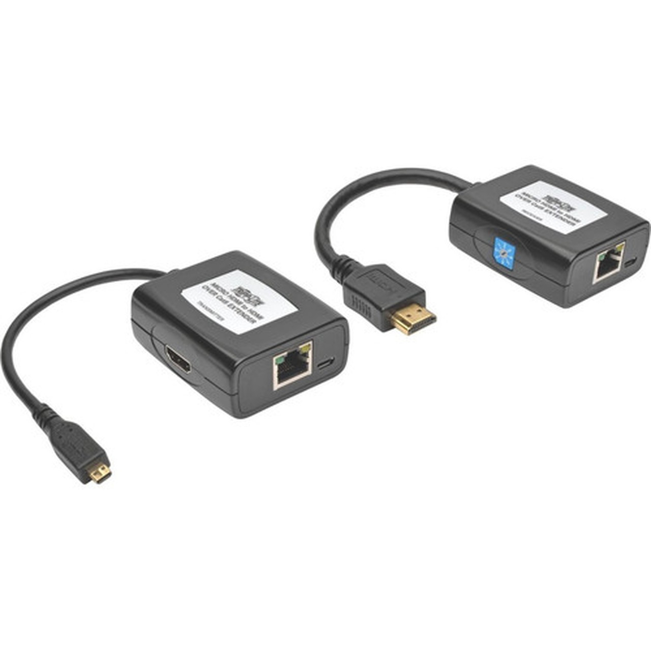 Tripp Lite by Eaton Micro-HDMI to HDMI over Cat5Cat6 Active Extender Kit 1080p  60 HzUSB Powered - 1 Input Device - 1 Output - 125 B126-1A1-U-MCRO