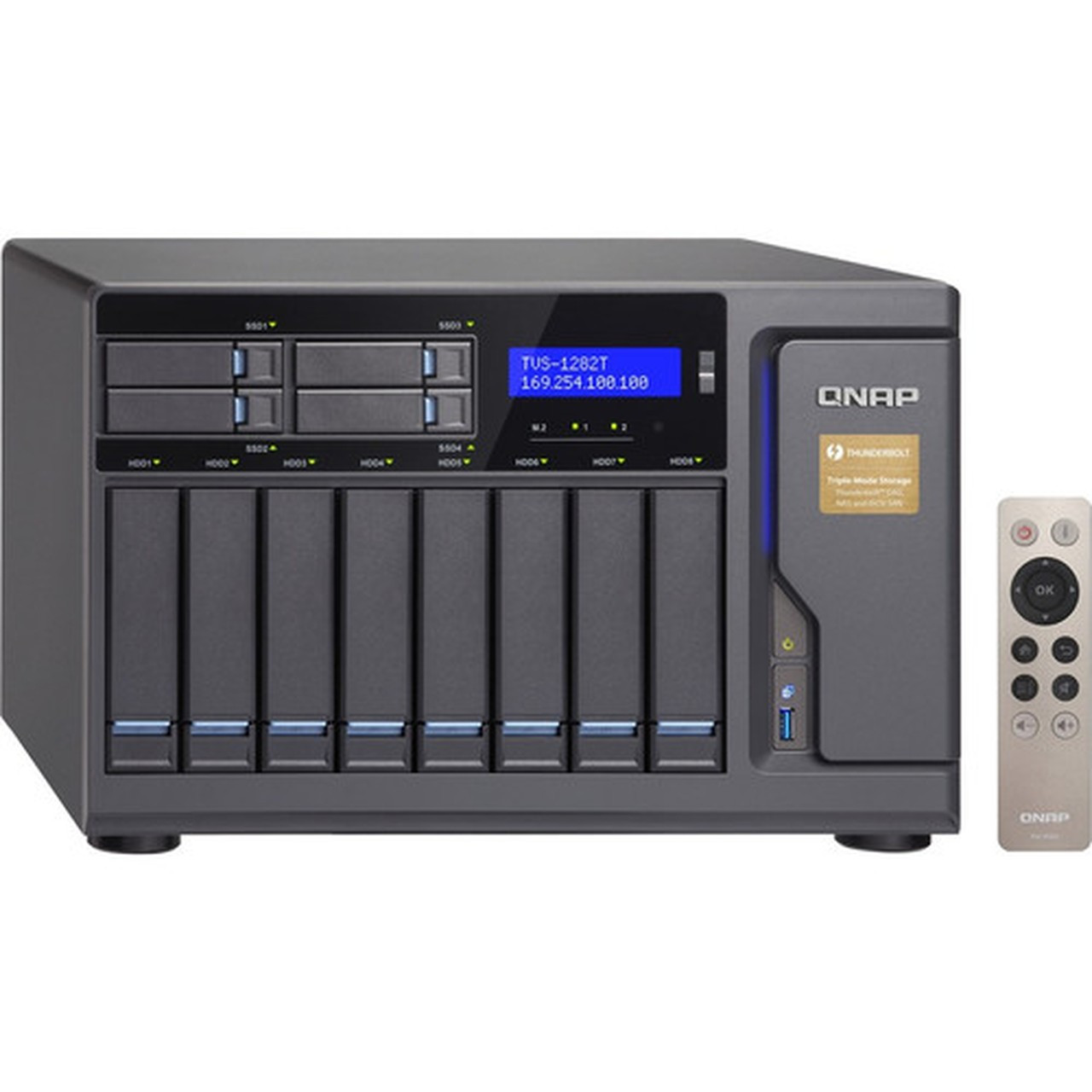 QNAP Turbo NAS TVS-1282T-I7-64G SANNASDAS Storage System - Intel Core i7 i7-6700 Quad-core 4 Core 340 GHz - 8 x HDD Supported - x TVS-1282T-I7-64G-US