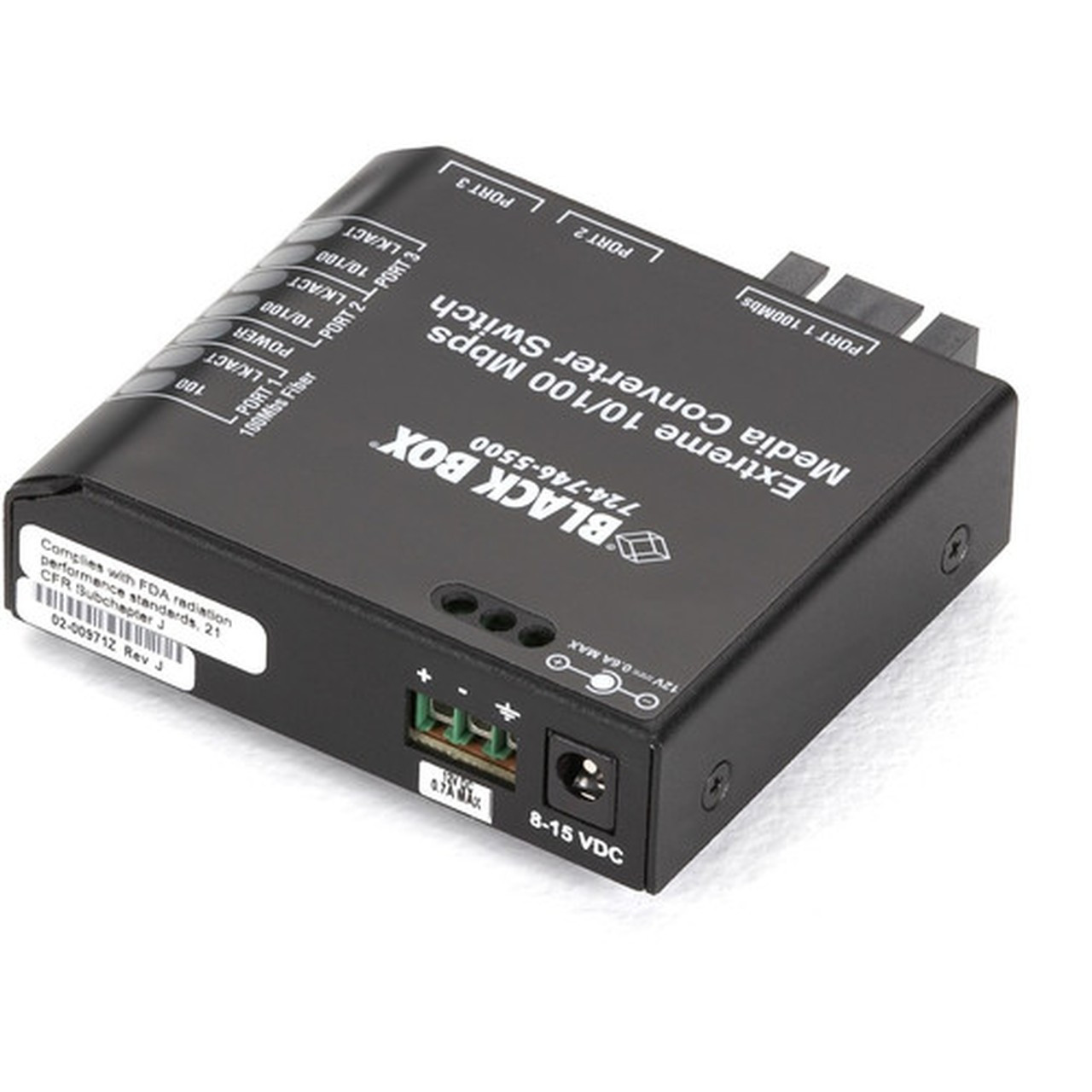 Black Box Fast Ethernet 100-Mbps Extreme Temperature Switch - 2 10100-Mbps Copper RJ45 1 100-Mbps Multimode Fiber 1300nm SC LBH100AE-P-SC